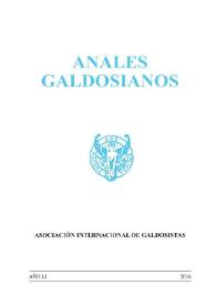 Anales galdosianos. Año LI, 2016