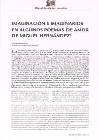 Imaginación e imaginarios en algunos poemas de amor de Miguel Hernández