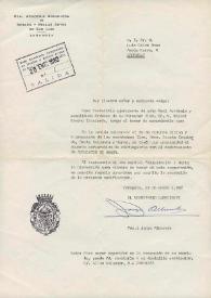 Carta mecanografiada de Albareda, Jorge (Secretario ejerciente de la Real Academia Aragonesa de Nobles y Bellas Artes de San Luis) a Luis Galve. 1982-01-12