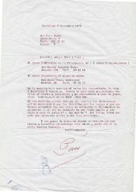 Carta Manuscrita de Paco a Luis Galve ; Georgina Jelicie. 1976-12-07