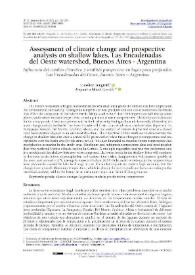 Assessment of climate change and prospective analysis on shallow lakes. Las Encadenadas del Oeste watershed, Buenos Aires - Argentina