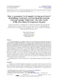 How to guarantee food supply during pandemics? Rethinking local food systems from peri-urban strategic agents’ behaviour: The case study of the Barcelona Metropolitan Region