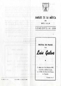 Amigos de la Música de Melilla. Recital de piano por Luis Galve