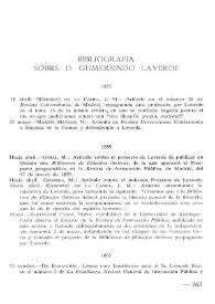 Bibliografía sobre D. Gumersindo Laverde