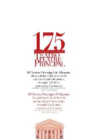 175 Aniversario del Teatro Principal : [catálogo de la exposición, 28 de enero al 18 de abril de 2022] = 175 Aniversari del Teatre Principal : [catàleg de l'exposició, 28 de gener al 18 d'abril de 2022]