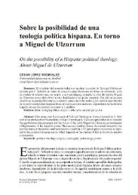 Sobre la posibilidad de una teología política hispana. En torno a Miguel de Ulzurrum