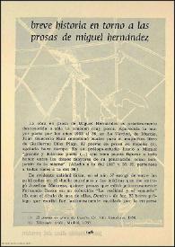 Breve historia en torno a las prosas de Miguel Hernández