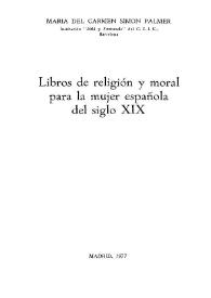 Libros de religión y moral para la mujer española del siglo XIX