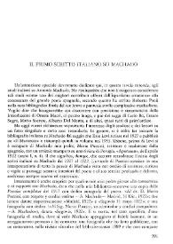 Il primo scritto italiano su Machado