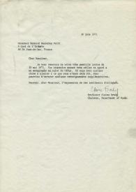 Carta de Brody, Elaine a Ducourau-Petit, Bernard. 1971-06-10