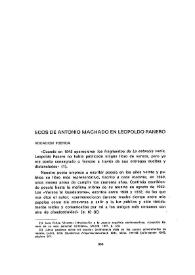 Ecos de Antonio Machado en Leopoldo Panero