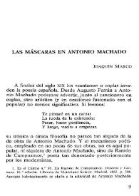 Las máscaras en Antonio Machado