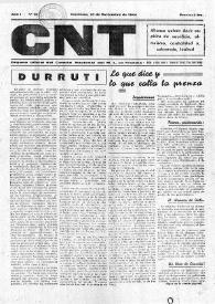 CNT : Órgano Oficial del Comité Nacional del Movimiento Libertario en Francia [Primera época]. Año I, núm. 10, 18 de noviembre de 1944