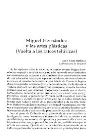 Miguel Hernández y las artes plásticas (Vuelta a las raíces telúricas)