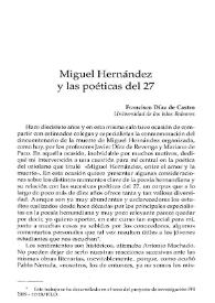 Miguel Hernández y las poéticas del 27