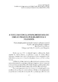 A vueltas con la etapa mexicana de Emilio Prados: Poesía mística y filosofía