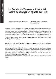 La Batalla de Talavera a través del Diario de Málaga en agosto de 1809