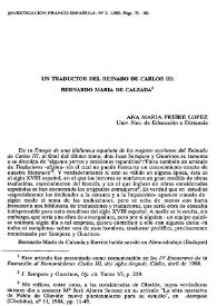 Un traductor del reinado de Carlos III: Bernardo María de Calzada