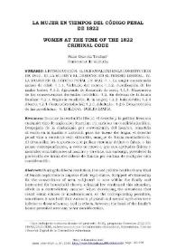 La mujer en tiempos del código penal de 1822