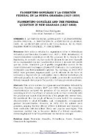 Florentino González y la cuestión federal en la Nueva Granada (1827-1858)