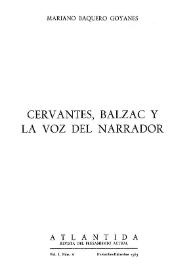 Cervantes, Balzac y la voz del narrador