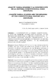 Joaquín Varela Suanzes y la construcción de la historia constitucional como disciplina