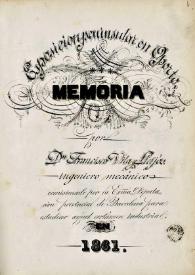 Exposición peninsular en Oporto : Memoria / por D. Francisco Vila Lletjós | Biblioteca Virtual Miguel de Cervantes