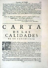Carta de las calidades de un casamiento / Francisco de Quevedo | Biblioteca Virtual Miguel de Cervantes