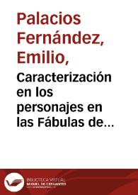 Caracterización en los personajes en las Fábulas de Samaniego / Emilio Palacios Fernández | Biblioteca Virtual Miguel de Cervantes