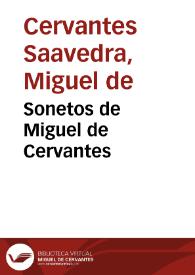 Sonetos de Miguel de Cervantes / Miguel de Cervantes; edición de Ramón García González | Biblioteca Virtual Miguel de Cervantes