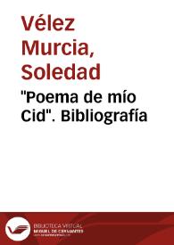 "Poema de mío Cid". Bibliografía | Biblioteca Virtual Miguel de Cervantes