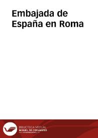 Embajada de España en Roma | Biblioteca Virtual Miguel de Cervantes