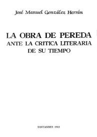 La obra de Pereda ante la crítica literaria de su tiempo | Biblioteca Virtual Miguel de Cervantes