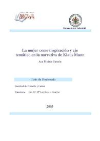 La mujer como inspiración y eje temático en la narrativa de Klaus Mann / Ana Muñoz Gascón | Biblioteca Virtual Miguel de Cervantes
