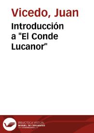 Introducción a "El Conde Lucanor" / Juan Vicedo | Biblioteca Virtual Miguel de Cervantes
