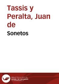 Sonetos / Juan de Tassis y Peralta; edición de Ramón García González | Biblioteca Virtual Miguel de Cervantes