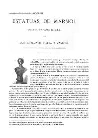 Estatuas de mármol encontradas cerca de Elche / Aureliano Ibarra y Manzoni | Biblioteca Virtual Miguel de Cervantes