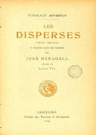 Més informació sobre Les disperses poesíes originals y traduccions de Goethe / per Joan Maragall; pròleg de Lluis Vía