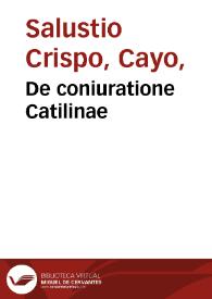 De coniuratione Catilinae | Biblioteca Virtual Miguel de Cervantes