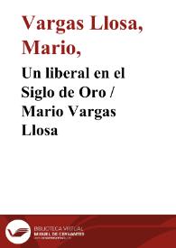 Un liberal en el Siglo de Oro / Mario Vargas Llosa | Biblioteca Virtual Miguel de Cervantes