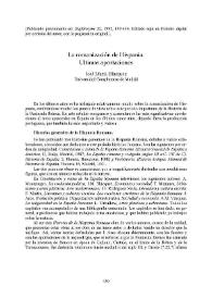 La romanización de Hispania. Últimas aportaciones / José María Blázquez Martínez | Biblioteca Virtual Miguel de Cervantes