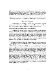Últimas aportaciones a Mauritania Tingitana en el Bajo Imperio / José María Blázquez Martínez | Biblioteca Virtual Miguel de Cervantes