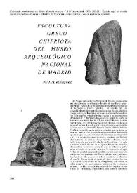 Escultura greco-chipriota del Museo Arqueológico Nacional de Madrid / José María Blázquez Martínez | Biblioteca Virtual Miguel de Cervantes