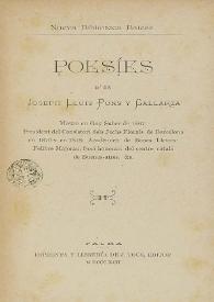 Poesies / d'en Joseph Lluis Pons i Gallarza | Biblioteca Virtual Miguel de Cervantes