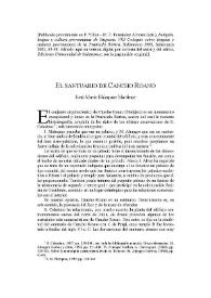 El santuario de Cancho Roano / José María Blázquez Martínez | Biblioteca Virtual Miguel de Cervantes