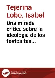 Una mirada crítica sobre la ideología de los textos teatrales para niños / Isabel Tejerina Lobo | Biblioteca Virtual Miguel de Cervantes