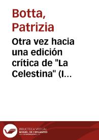 Otra vez hacia una edición crítica de "La Celestina" (II) / Patrizia Botta | Biblioteca Virtual Miguel de Cervantes