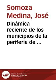 Dinámica reciente de los municipios de la periferia de Ourense / José Somoza Medina | Biblioteca Virtual Miguel de Cervantes