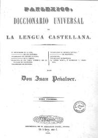 Panlexico : diccionario universal de la lengua castellana / por Juan Peñalver | Biblioteca Virtual Miguel de Cervantes