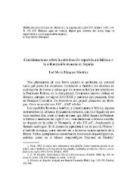 Consideraciones sobre la colonización española en México y la colonización romana en España / José María Blázquez Martínez | Biblioteca Virtual Miguel de Cervantes